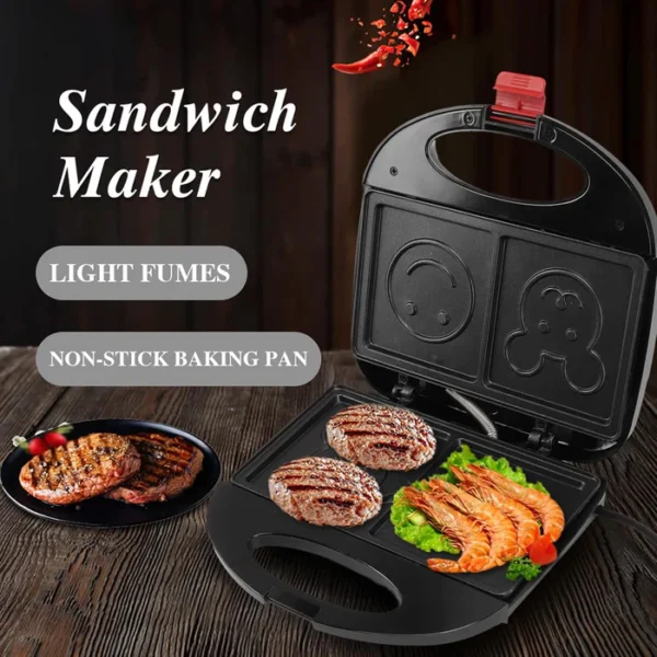 Electric Sandwich Maker Double Sided Heating 750W (1 Pc) - Image 7