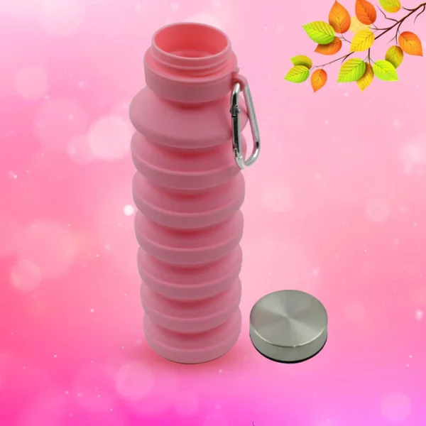 Foldable Water Bottle, Silicone Leak Proof Portable Sports Travel Water Bottle for Outdoor, Gym, Hiking (1 Pc / 24 cm Foldable) - Image 5