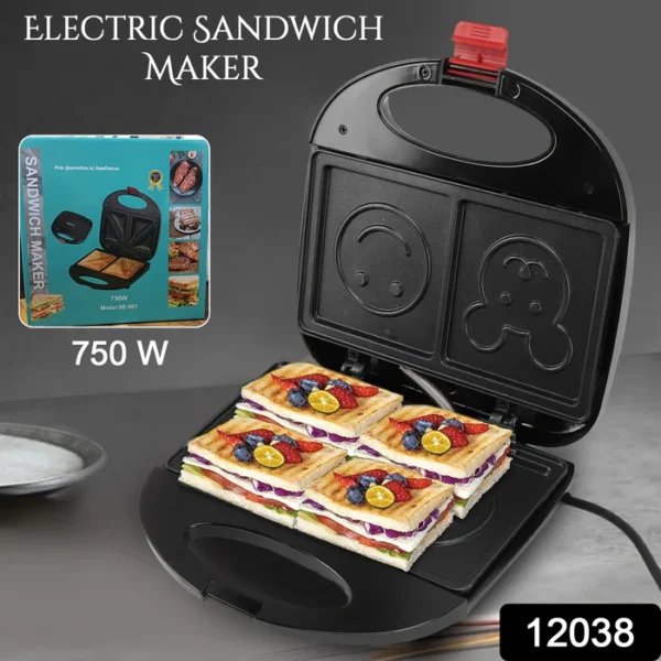 Electric Sandwich Maker Double Sided Heating 750W (1 Pc) - Image 9