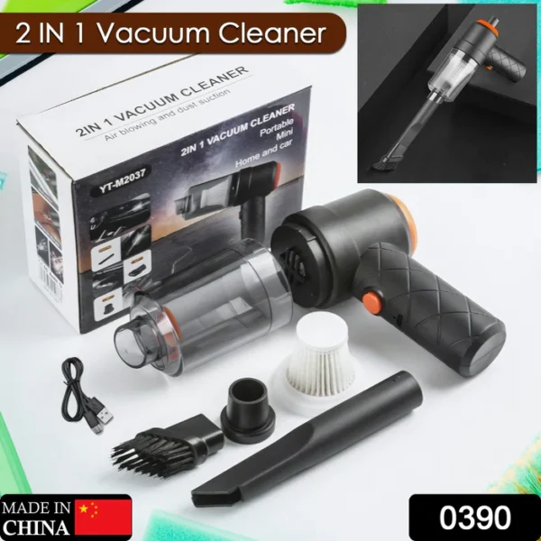 Vacuum Cleaner Dust Collection 2 in 1 Car Vacuum Cleaner High-Power Handheld Wireless Vacuum Cleaner Home Car Dual-use Portable USB Rechargeable Mini Car Vacuum for Vehicle, Home and Office - Image 8