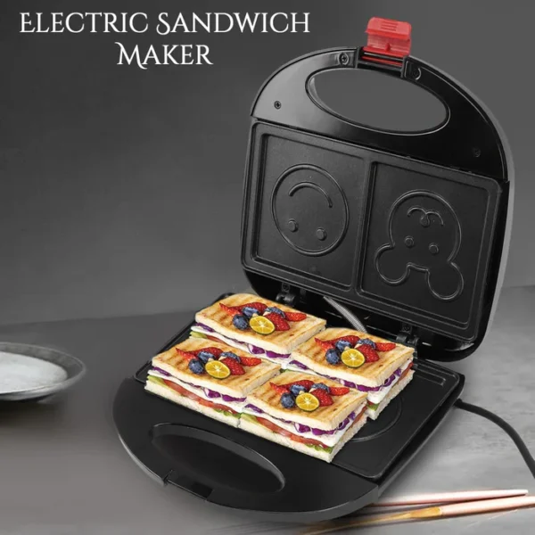 Electric Sandwich Maker Double Sided Heating 750W (1 Pc)